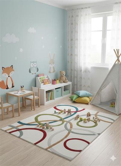 156- ALFOMBRA NAPLES 170X240 CIRCULOS DE COLORES