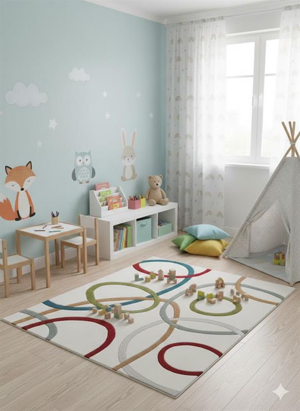 156- ALFOMBRA NAPLES 170X240 CIRCULOS DE COLORES