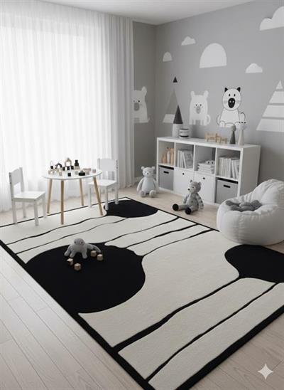 160- ALFOMBRA ROMANCE 170X240 BLANCO-NEGRO