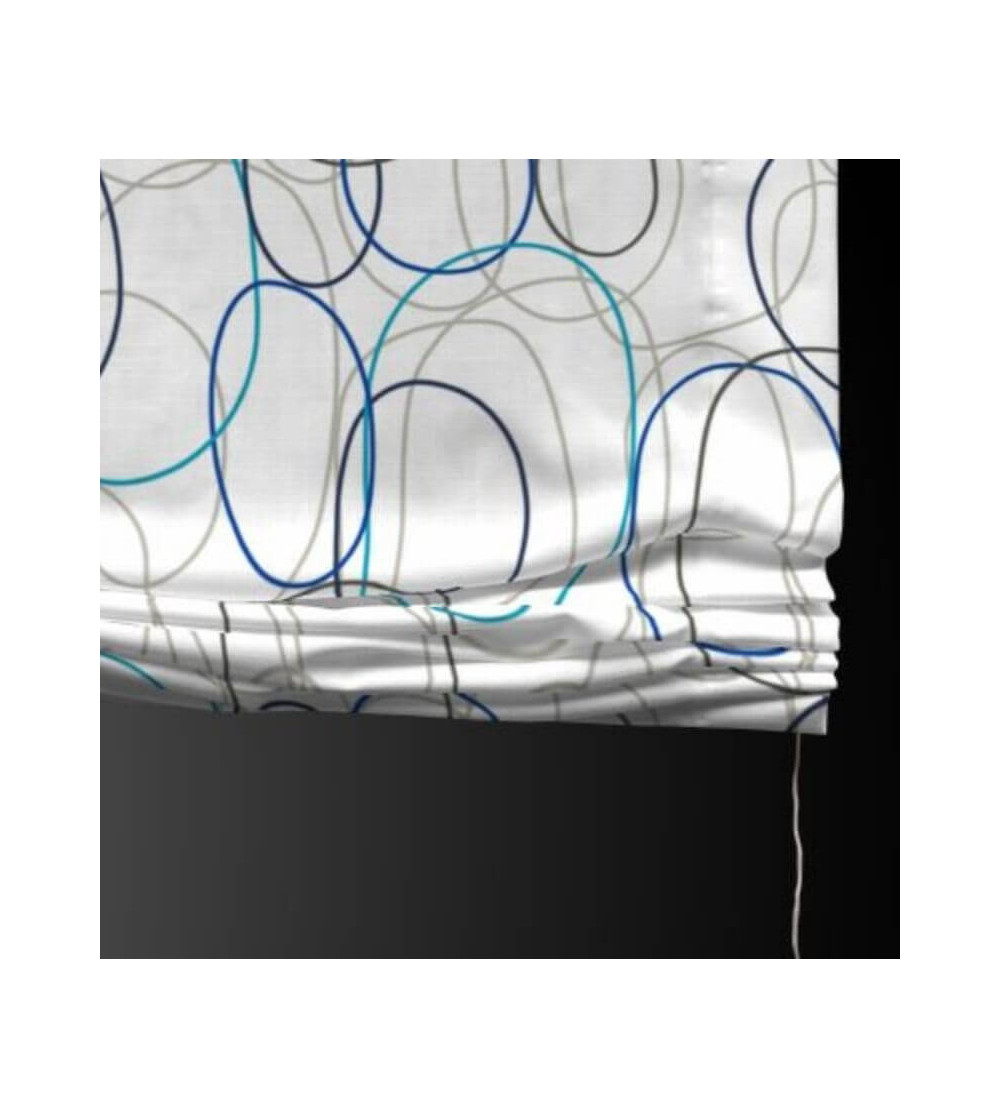 Estor Plegable Paqueto estampado circulos azules