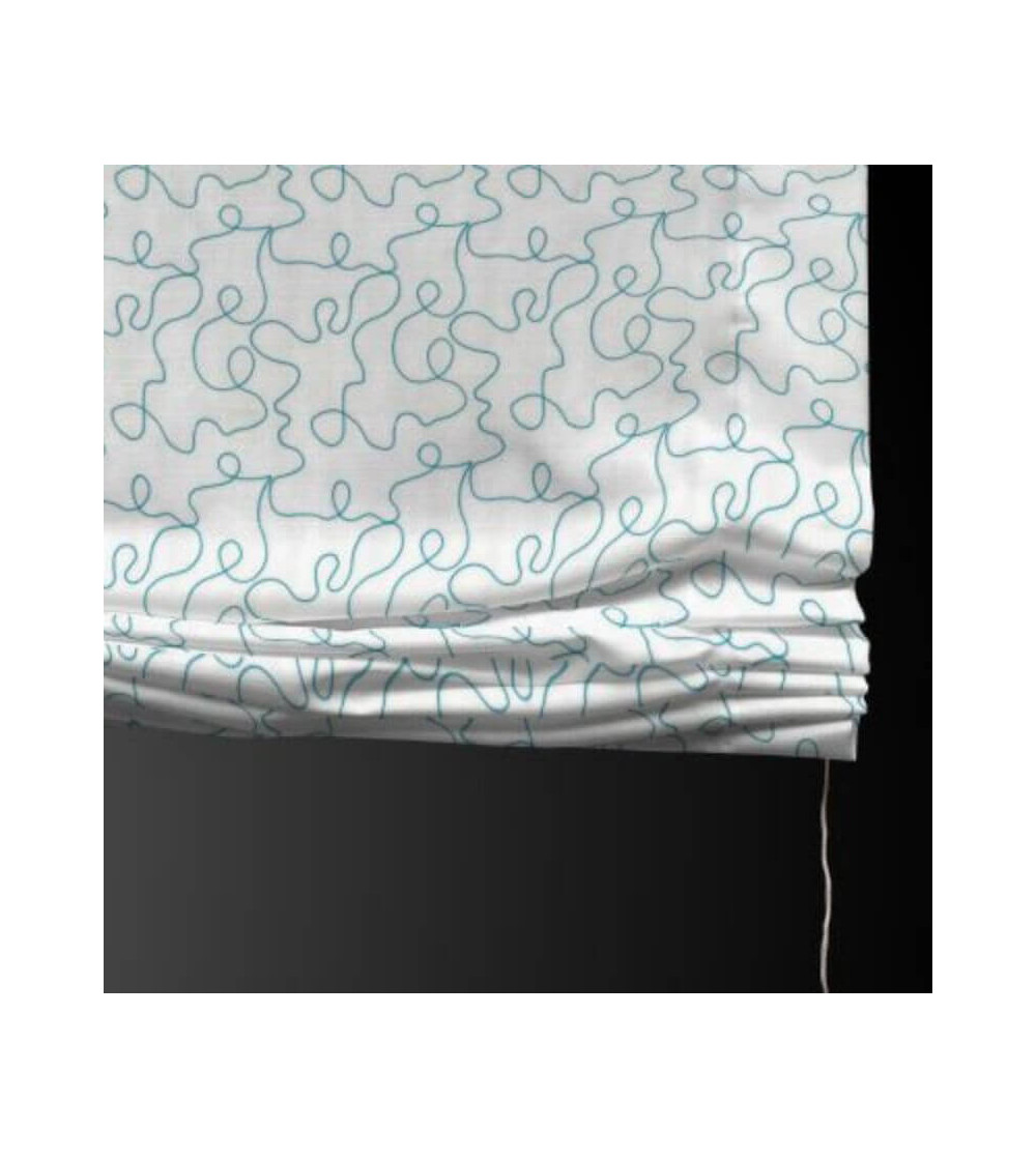 Estor Plegable Paqueto bordado azul