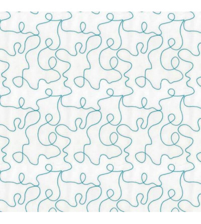 Tela Estor Plegable bordado azul