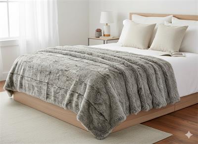 1- PLAID 40 ANTILOPE PLOMO 140X170