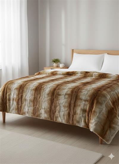 6- PLAID FAKE FUR PIZARRA 130X180