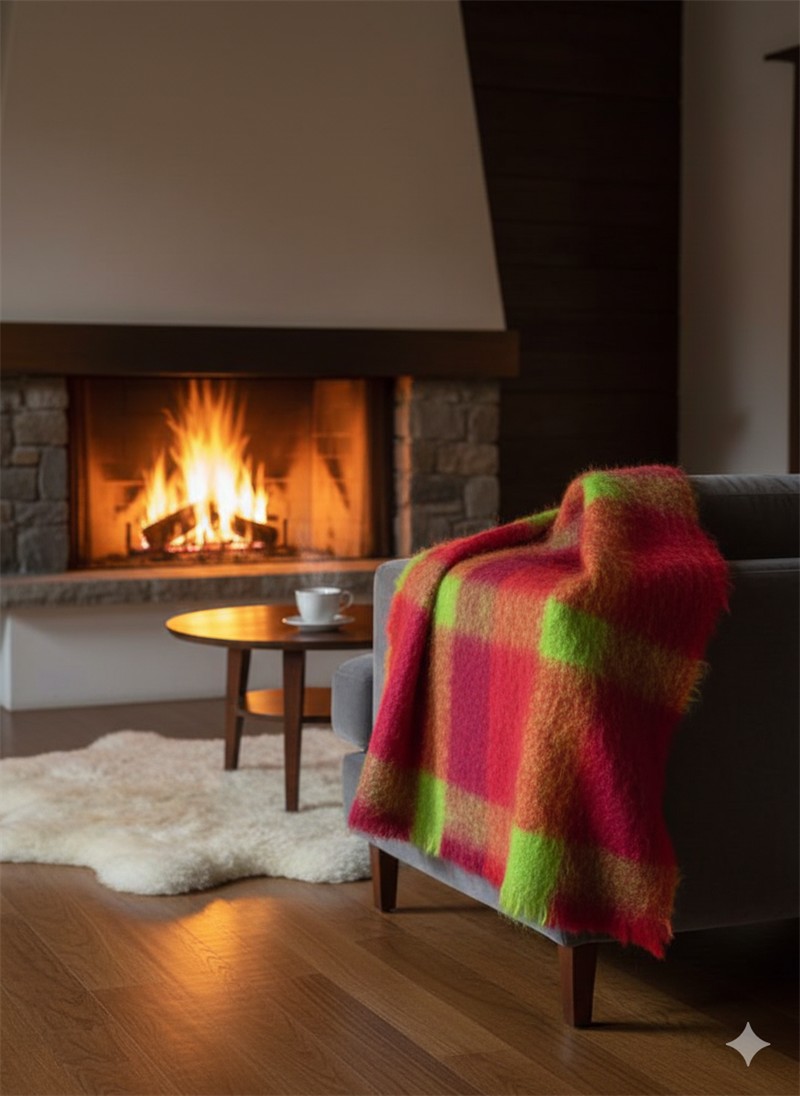 9- PLAID RENO C15 ROJO/VERDE 130x170