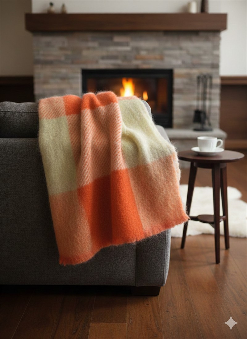 11- PLAID RENO C05 VERDE-NARANJA 130X170